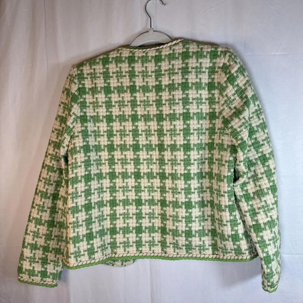 Sweet Lemon Green /Beige Jacket Short Set Size Medium NWT - Picture 13 of 16